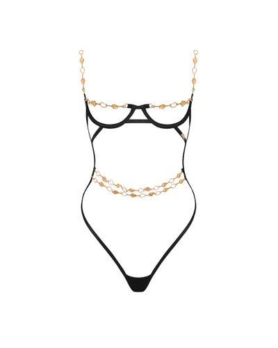 Bluebella Azalea Open Bodysuit Black/Gold - L - Bluebella - US - Modalova