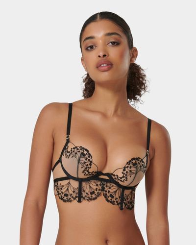 Marisa Embroidered Sheer Bra Black - Black / 32A - Bluebella - Modalova