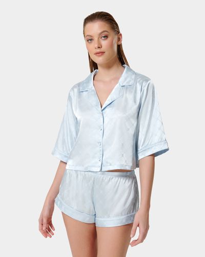 Helene Luxury Satin Short Pajama Set Ice Water Blue - Bluebella - US - Modalova