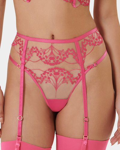 Marisa Garter Belt Fuchsia Pink/Sheer - Bluebella - US - Modalova