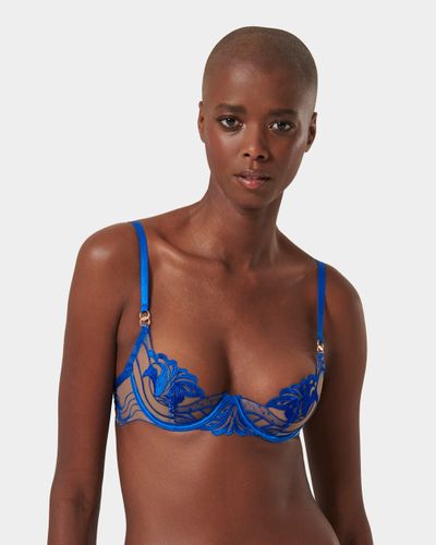 Monique Floral Embroidered Bra Blue - Blue / 32A - Bluebella - US - Modalova