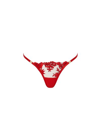 Lavanya Floral Embroidered Thong Red - Bluebella - US - Modalova
