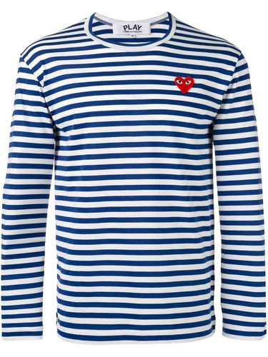 Striped Logo T-shirt - Comme Des Garcons Play - Modalova