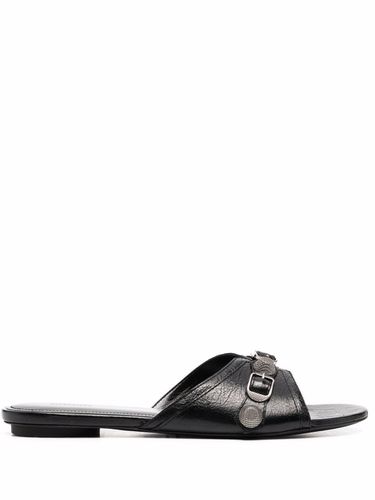 Le Cagole Leather Flat Sandals - Balenciaga - Modalova