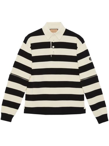 GUCCI - Striped Cotton Polo Shirt - Gucci - Modalova