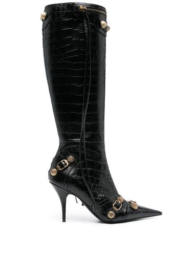 Le Cagole Leather Heel Boots - Balenciaga - Modalova
