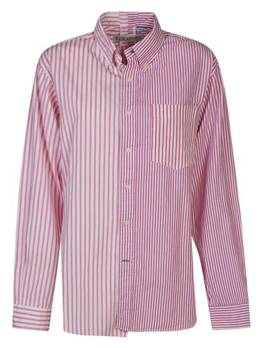 Contrast Striped Cotton Shirt - E.l.v. Denim - Modalova