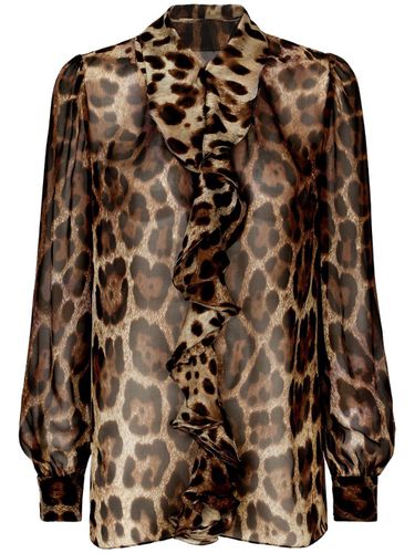 Leopard Print Chiffon Blouse - Dolce & Gabbana - Modalova