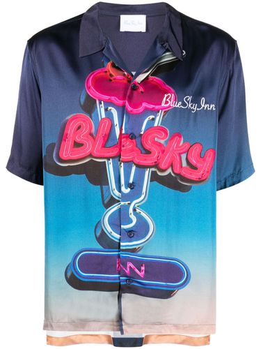 SKY INN - Printed Viscose Shirt - Blue Sky Inn - Modalova