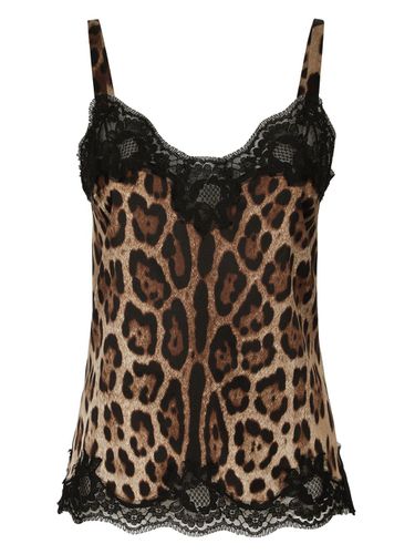 Leopard Print Silk Top - Dolce & Gabbana - Modalova