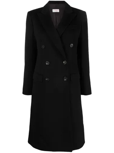 Collar Detail Double Breasted Wool Maxi Coat