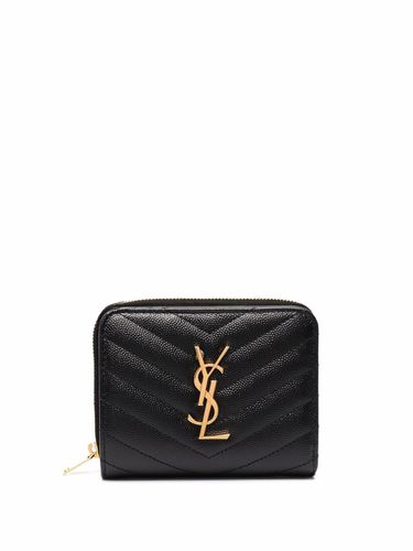 Monogram Zip Around Leather Wallet - Saint Laurent - Modalova