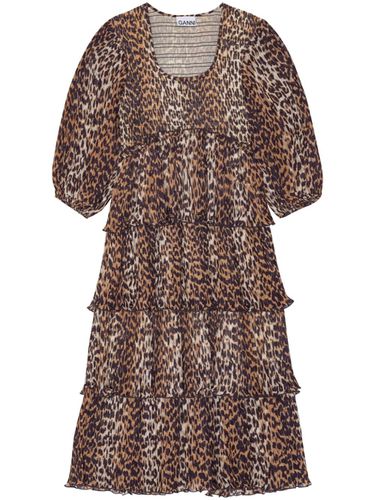 GANNI - Leopard Print Midi Dress - Ganni - Modalova