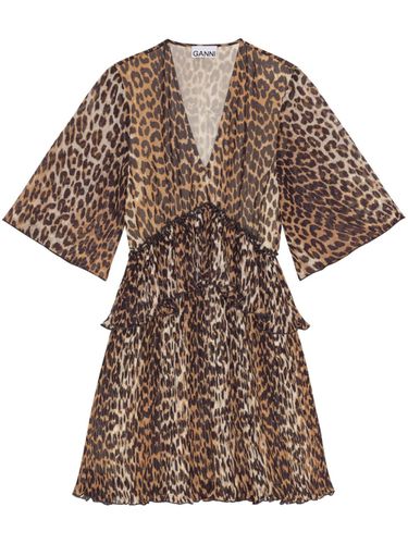 GANNI - Leopard Print Mini Dress - Ganni - Modalova