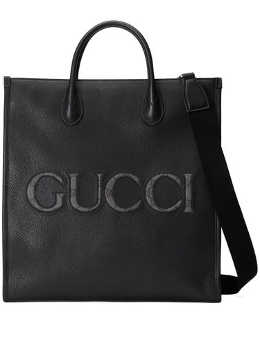 Logo Leather Medium Tote Bag - Gucci - Modalova
