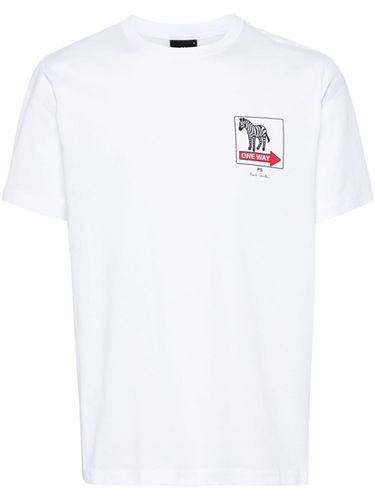 One Way Zebra Print Cotton T-shirt - PS Paul Smith - Modalova