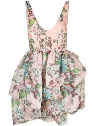 Floral Print Linen And Silk Blend Draped Mini Dress - Zimmermann - Modalova