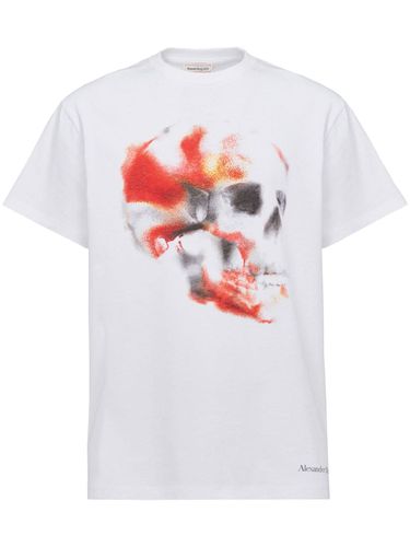 Skull Print Organic Cotton T-shirt - Alexander McQueen - Modalova