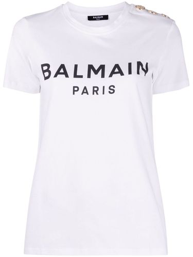 Logo Organic Cotton T-shirt - Balmain - Modalova