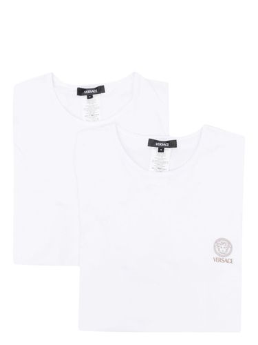Logo Organic Cotton T-shirt - Versace - Modalova