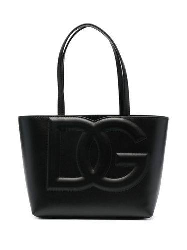 Dg Logo Small Leather Tote Bag - Dolce & Gabbana - Modalova