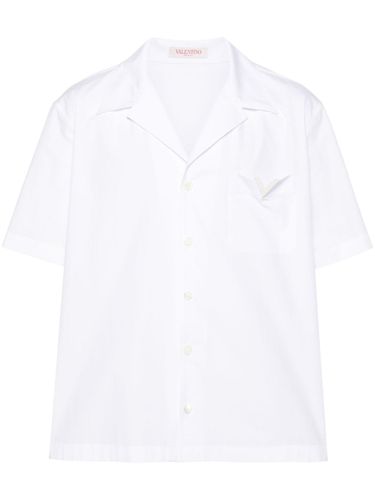 VALENTINO - V Detail Cotton Shirt - Valentino - Modalova