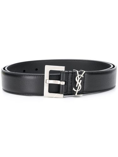 Monogram Leather Belt - Saint Laurent - Modalova