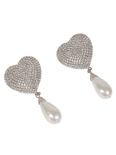 Heart-shaped Crystal Earrings - Alessandra Rich - Modalova