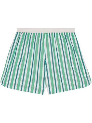 GANNI - Stripe Cotton Shorts - Ganni - Modalova