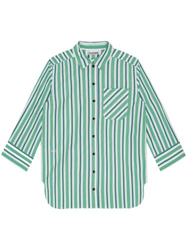GANNI - Stripe Cotton Shirt - Ganni - Modalova