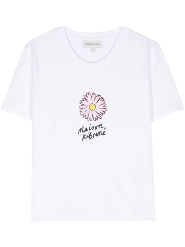 Floating Flower Cotton T-shirt - Maison Kitsune' - Modalova