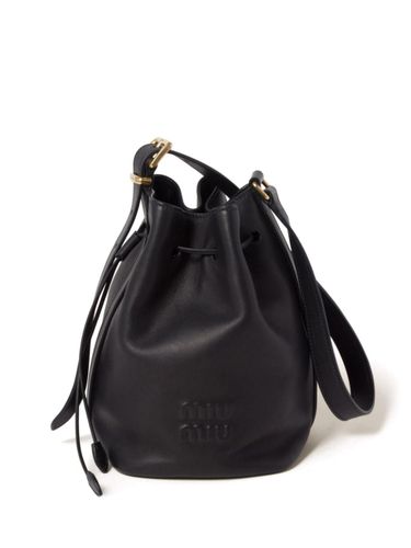 MIU MIU - Logo Leather Bucket Bag - Miu Miu - Modalova