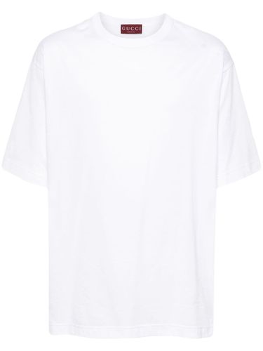 Embroidered Logo Cotton T-shirt - Gucci - Modalova