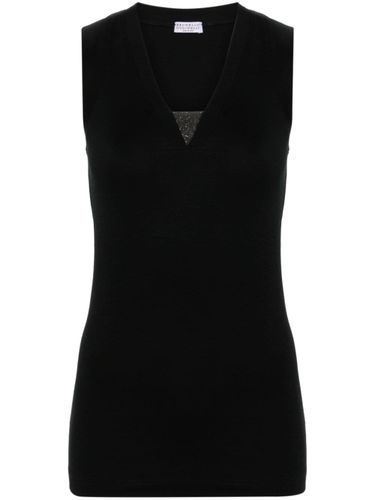 Ribbed Cotton Sleeveless Top - Brunello Cucinelli - Modalova