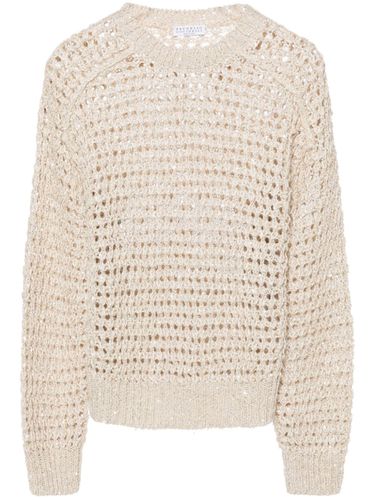 Silk And Linen Blend Crewneck Sweater - Brunello Cucinelli - Modalova