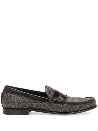 Allover Logo Leather Loafers - Dolce & Gabbana - Modalova