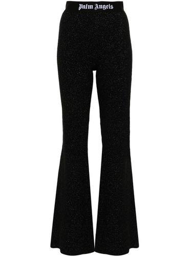 Logo Lurex Flared Trousers - Palm Angels - Modalova