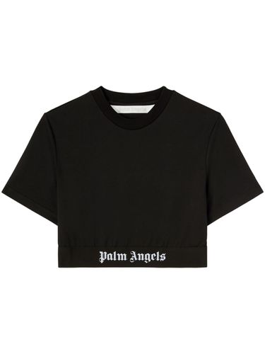 Logo Cotton Cropped T-shirt - Palm Angels - Modalova