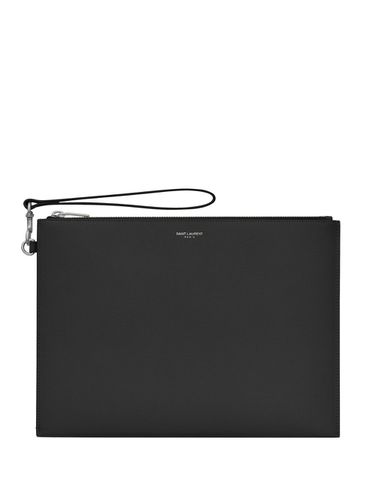 Logo Leather Tablet Case - Saint Laurent - Modalova