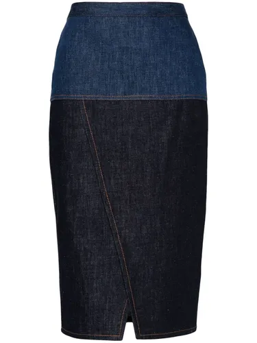 FENDI - Bicolor Denim Midi Skirt - Fendi - Modalova