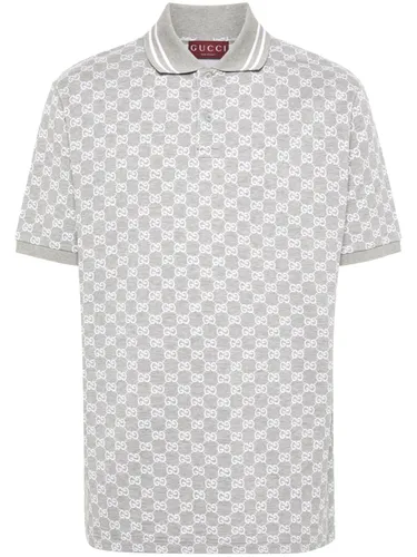 GUCCI - Logo Cotton Polo Shirt - Gucci - Modalova