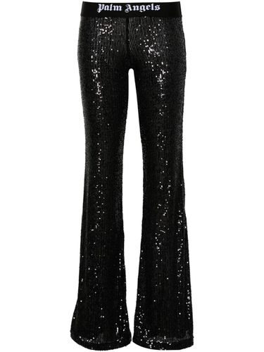 Logo Sequined Flared Trousers - Palm Angels - Modalova