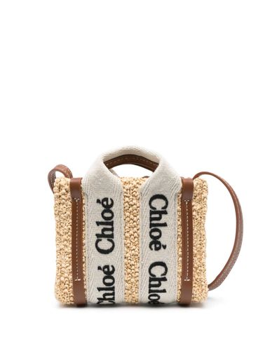 CHLOÉ - Woody Nano Linen And Leather Crossbody Bag - Chloé - Modalova