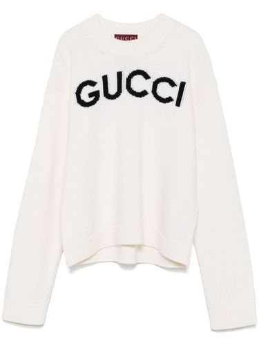 GUCCI - Logo Wool Crewneck Sweater - Gucci - Modalova