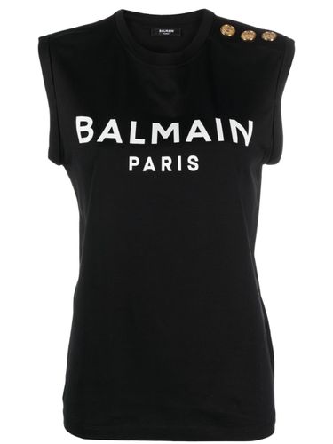 Logo Organic Cotton Tank Top - Balmain - Modalova