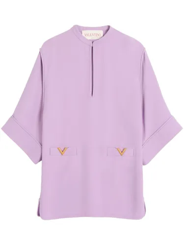 VALENTINO - Vlogo Silk Mini Dress - Valentino - Modalova