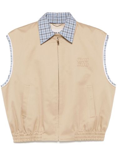 MIU MIU - Logo Cotton Vest - Miu Miu - Modalova