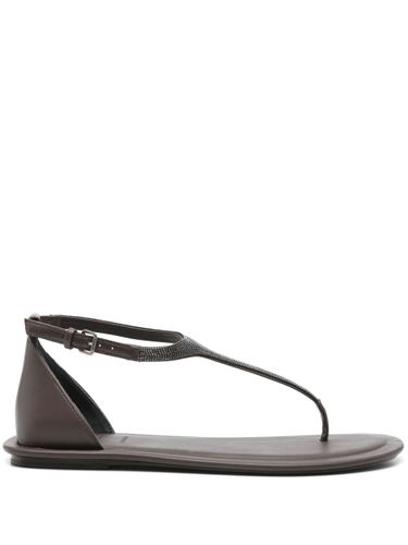 Leather Thong Sandals - Brunello Cucinelli - Modalova