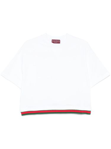 GUCCI - Web Detail Cotton T-shirt - Gucci - Modalova