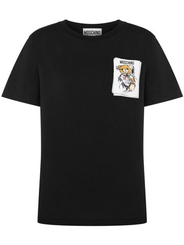 Cotton T-shirt With Print - Moschino - Modalova